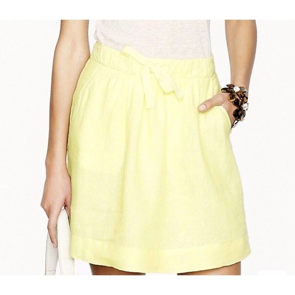 J Crew | Women Boardwalk Linen Skirt Size 4 Green A-line Silhouette Lined Mini - Picture 1 of 11